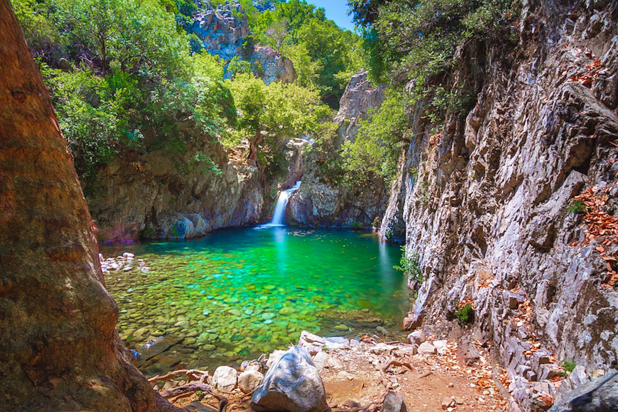 Fonia,vathra:,vathres,are,small,water,natural,pools,with,waterfalls